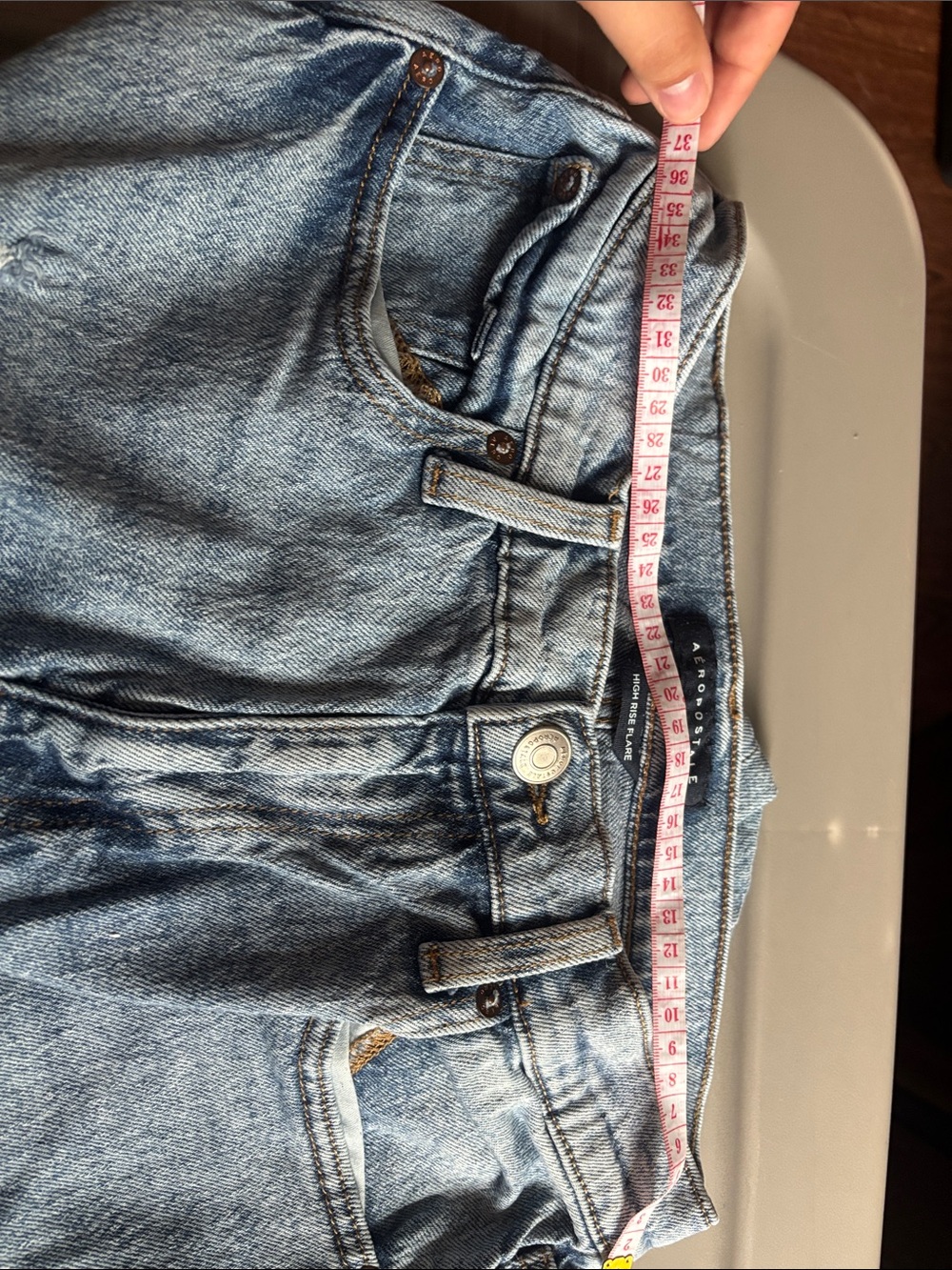 Aeropostale Women's Light Blue High-Rise Denim Jeans
